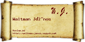 Waltman János névjegykártya